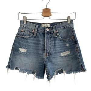Free People Denim Shorts Makai Cut Off Button Fly Size 25 Free People
